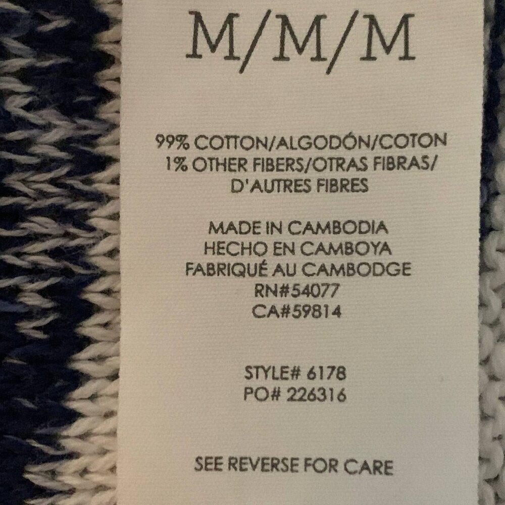 CAbi Navy & White Striped Knit Oversized Sweater - Size M (fits L) - Picture 9 of 10